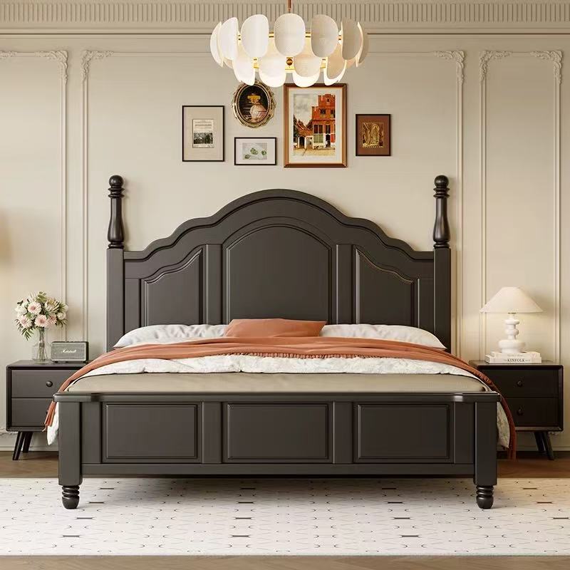 Solid Wood Bed Contemporary Design Home Master Bedroom Double King Queen Size Bed