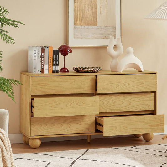 Furniture Storage Drawer Cabinet Console Table Wooden Chest of Drawers with Ball-Shaped Legs