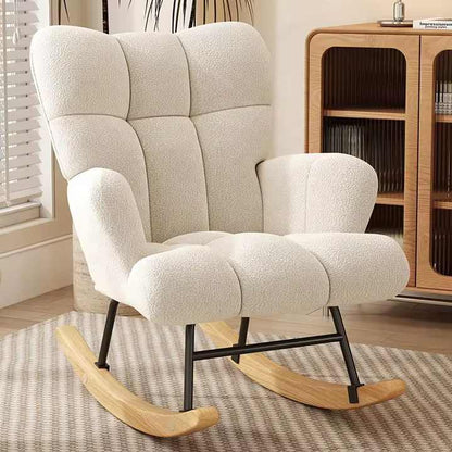 Elegant Seat Durable Recliner Living Room Wing Back Rocking Chair