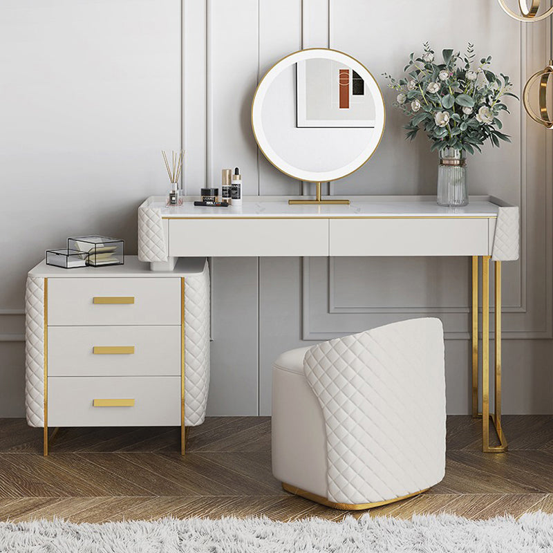 Wooden LED Vanity Desk Storage Storage Home Furniture Bedroom Luxury Dressing Table With Mirror and Drawers