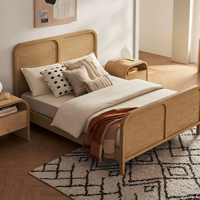 Modern Design King-size Queen-size Wood Bed Solid for Bedroom