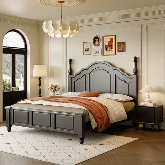 Solid Wood Bed Contemporary Design Home Master Bedroom Double King Queen Size Bed