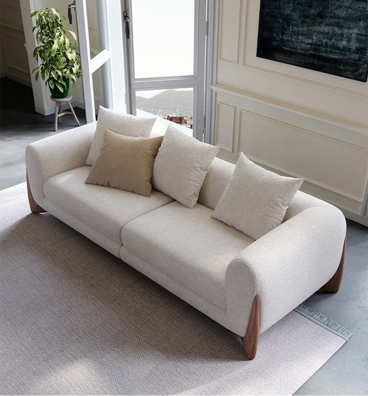 Living Room Lounge 2 Seater Sofa Sectional Couch Lambswool Fabric Scandinavian Upholstered Sofas