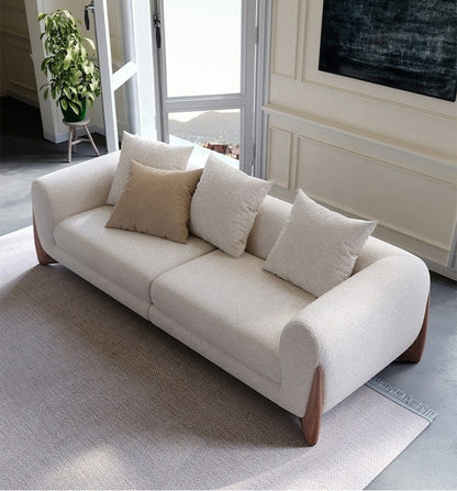 Living Room Lounge 2 Seater Sofa Sectional Couch Lambswool Fabric Scandinavian Upholstered Sofas