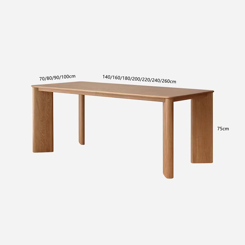 Dining Table Modern Design Simple Log Square Large Board Table Ash Wood Home Long Workbench
