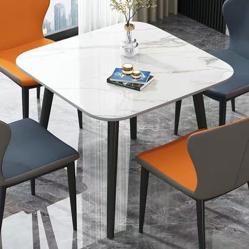 Stone Slab Table Top Dinning Table Set With 4 Chairs