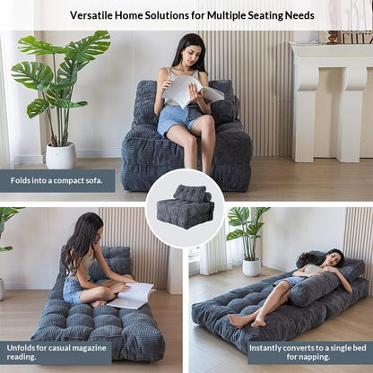 Compression Sofa Lazy Chair Portable Bedroom Vacuum Roll Folding Sofa