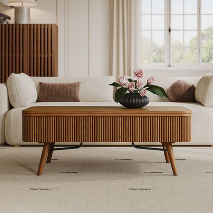 Luxury Wood Coffee Table Wooden Living Room Furniture Lift Top Coffee Table with Side Drawers