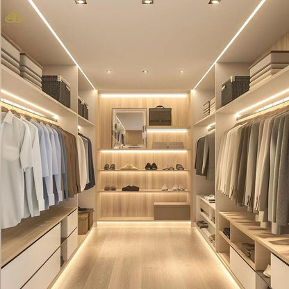 Adjustable Design for Home Living Decoration Walk-in Wardrobe Closet with Doors