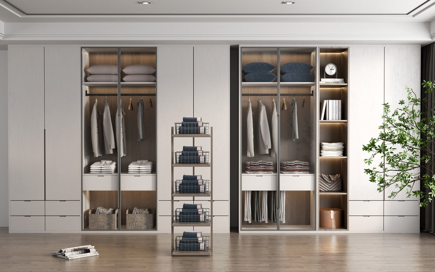 Simple Wardrobe Design Armoire En Bois for Bedroom Closet Storage and Organization