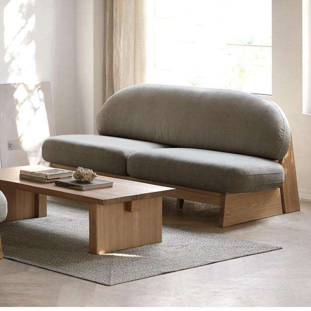 Fabric Sofa Set Two Seat Modern Solid Wood Legs Two-Seater Sectional Sofa Set