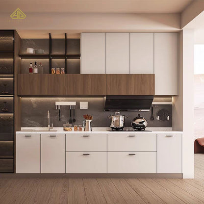 Custom Modern Design Uv Lacquer Kitchen Cabinets for Apartment Project