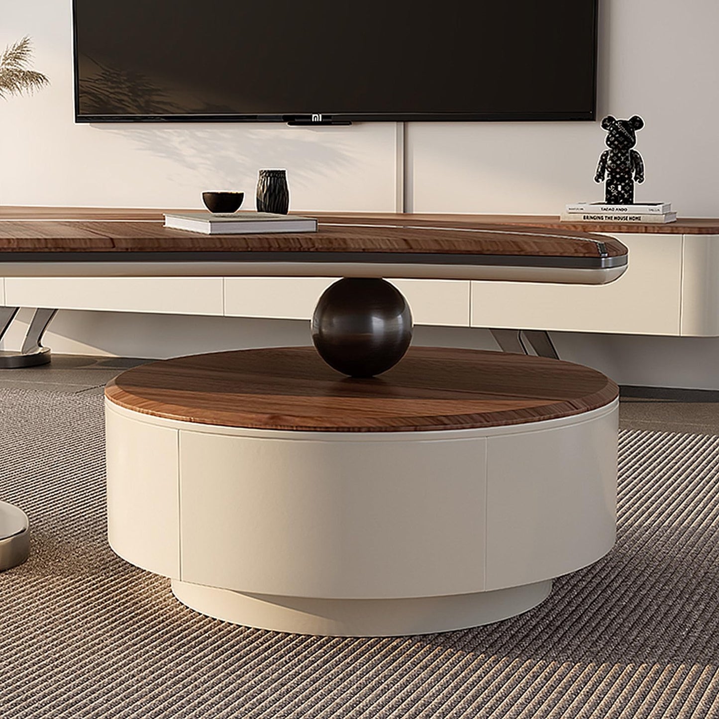 Coffee Table Cocktail Tea Table Wood Desktop Metal Legs Coffee Table for Living Room