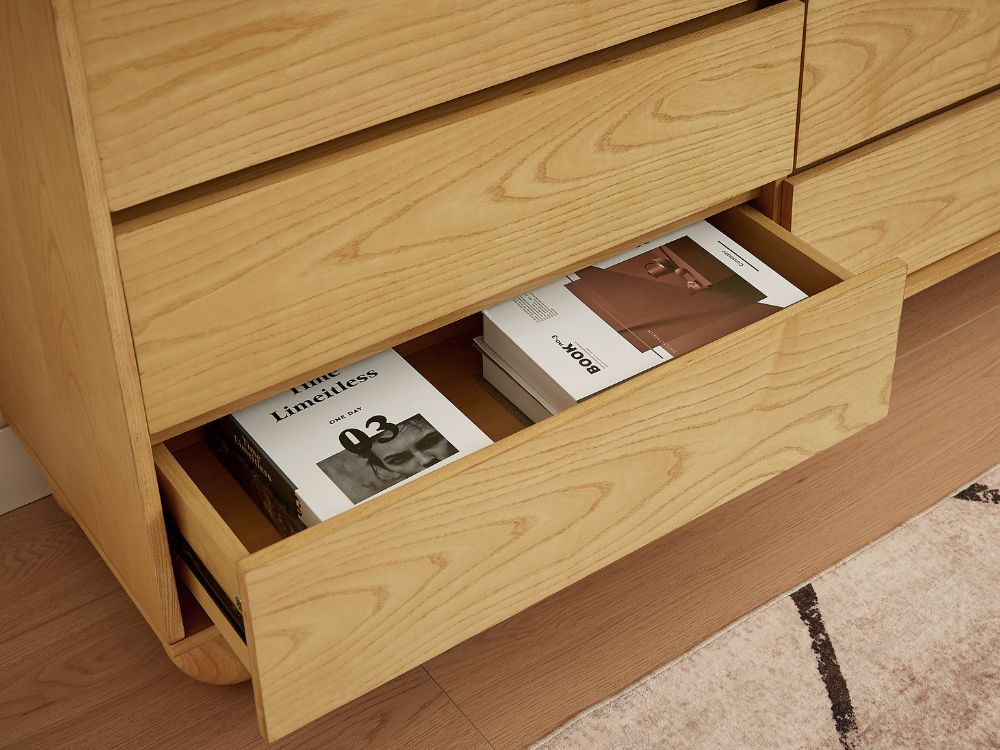 Furniture Storage Drawer Cabinet Console Table Wooden Chest of Drawers with Ball-Shaped Legs