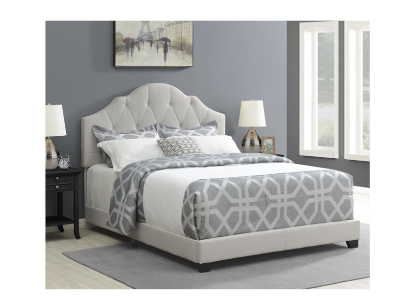 Upholstered Platform Ottoman Fabric Storage Wooden Double Full Twin king Queen Size Bed Frame