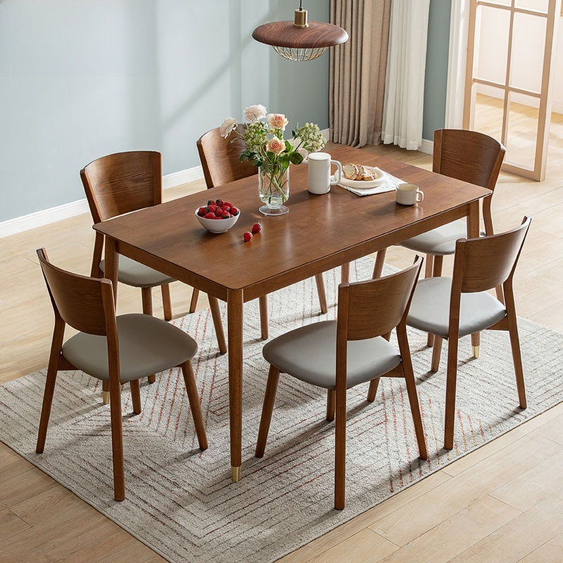 4/6 Seater Long Wood Chair Square Wooden Dining Table