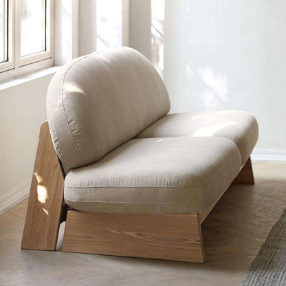 Fabric Sofa Set Two Seat Modern Solid Wood Legs Two-Seater Sectional Sofa Set