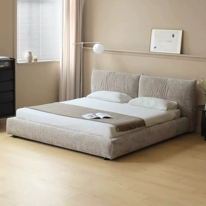 Comfortable Furniture Wooden Queen Bed Frame Fabric Upholstered king Size Bed