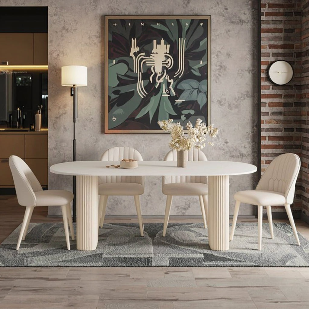 Modern Home Furniture Elegant Combination Sintered Stone Panel Small Dining Table