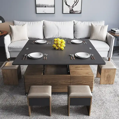 Modern Lift Top Coffee Table Multi Functional Smart Coffee Table With 3 Drawers