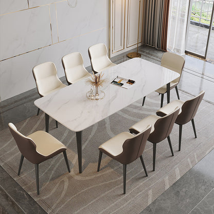 Dining Room Furniture Rock Slab Top With Metal Leg 4 6 Seater Dining Table