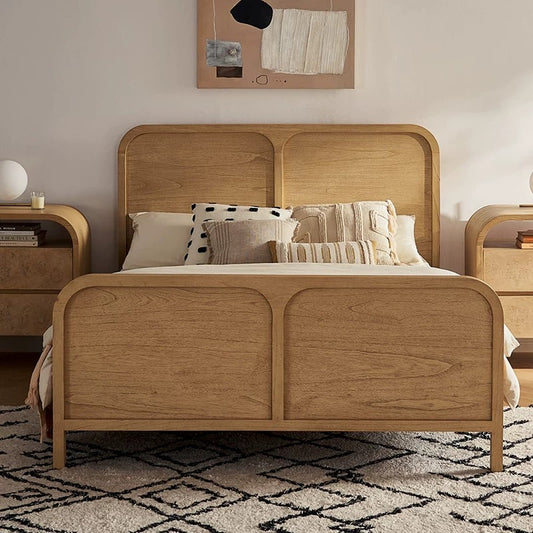 Modern Design King-size Queen-size Wood Bed Solid for Bedroom