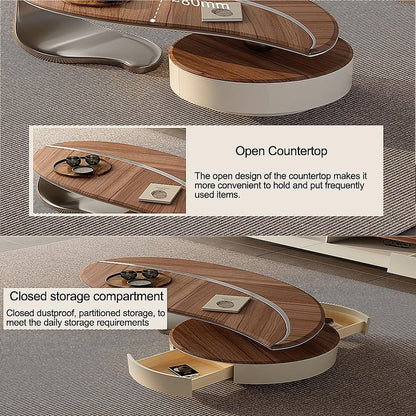 Coffee Table Cocktail Tea Table Wood Desktop Metal Legs Coffee Table for Living Room